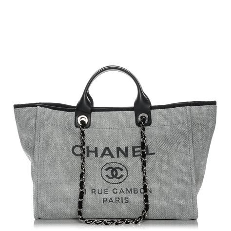 chanel deauville tote gray|chanel deauville tote large size.